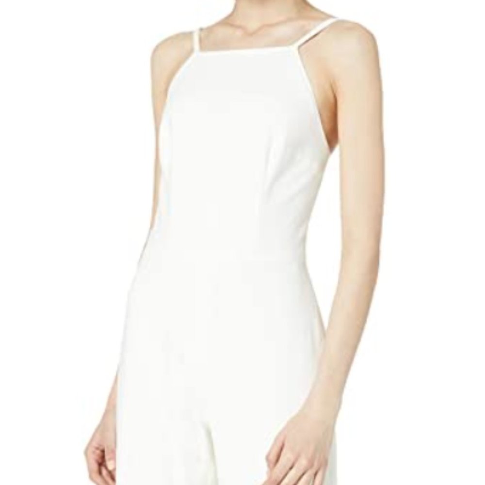 French Connection White Whisper Halter Jumpsuit